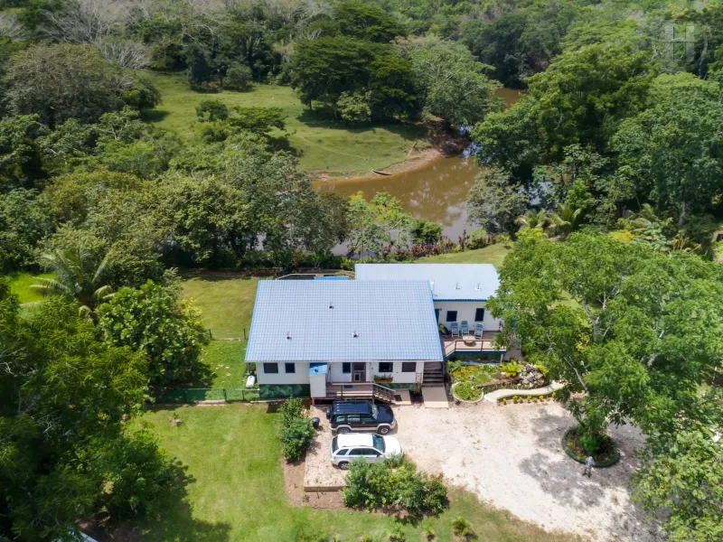 3-Bed 2-Bath Riverfront Estate with Deck and Hot Tub on 2.08 Acres in Teakettle, Cayo